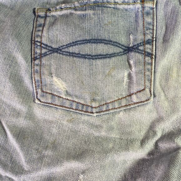 Vintage ABERCROMBIE & FITCH Jeans Flare Low Rise Distressed Y2K 90s Womens 10R - Picture 9 of 13
